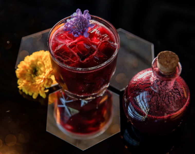 The non-alcoholic Love Spell potion drink from Honey Elixir Bar.